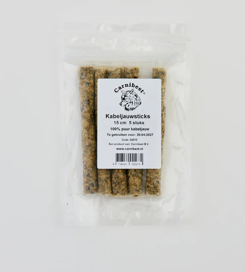 Carnibest Kabeljouwsticks 15 cm (5 stuks)