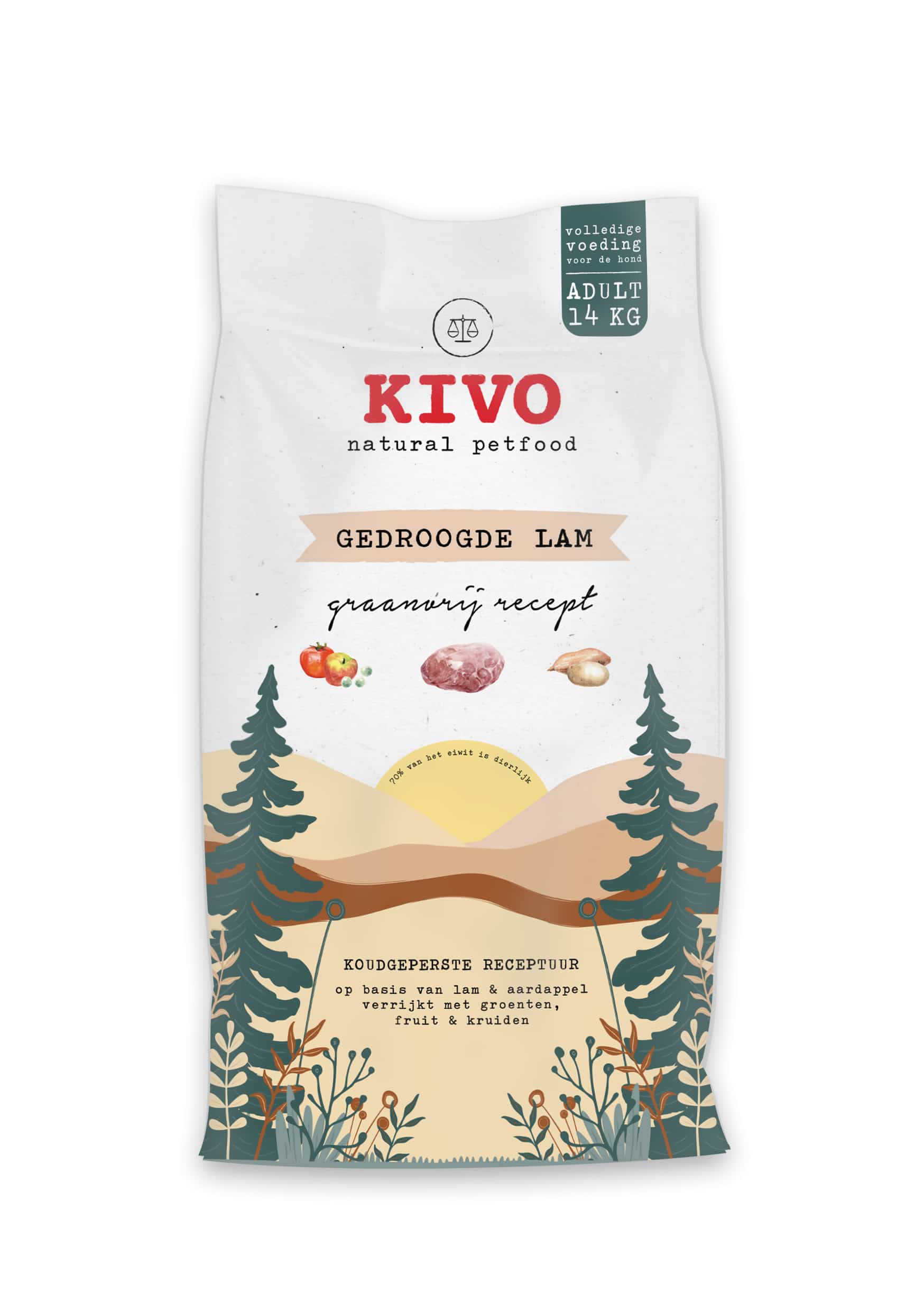 Kivo graanvrije geperste brok - Gedroogde Lam